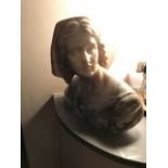 ALABASTER SCULPTURE OF WOMAN'S BUST HEAD