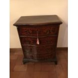 4-DRAWER CABINET, MID-18TH CENTURY, INLAID ON FRONT AND SIDE PANELS