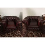 TWO LEATHER ARMCHAIRS