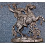 1960’s era cast iron Eastern European 16th Century Horseman statue