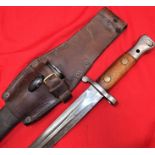 Boer War era 1888 Pattern Lee Metford bayonet, scabbard & frog - Queensland marked