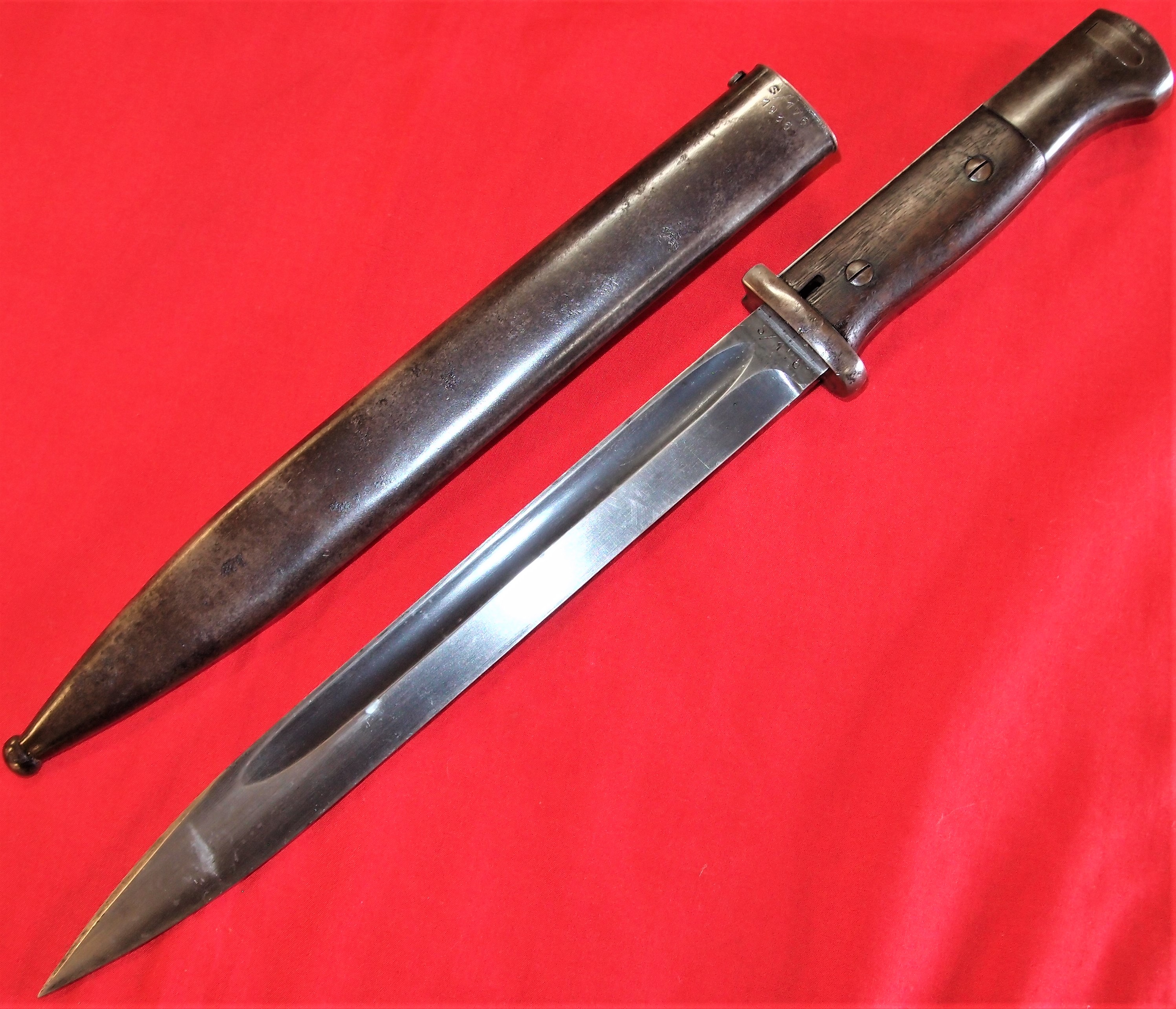 WW2 German K98 service bayonet, with matching numbered scabbard 1936 dated by Paul Weyersburg - Image 2 of 7