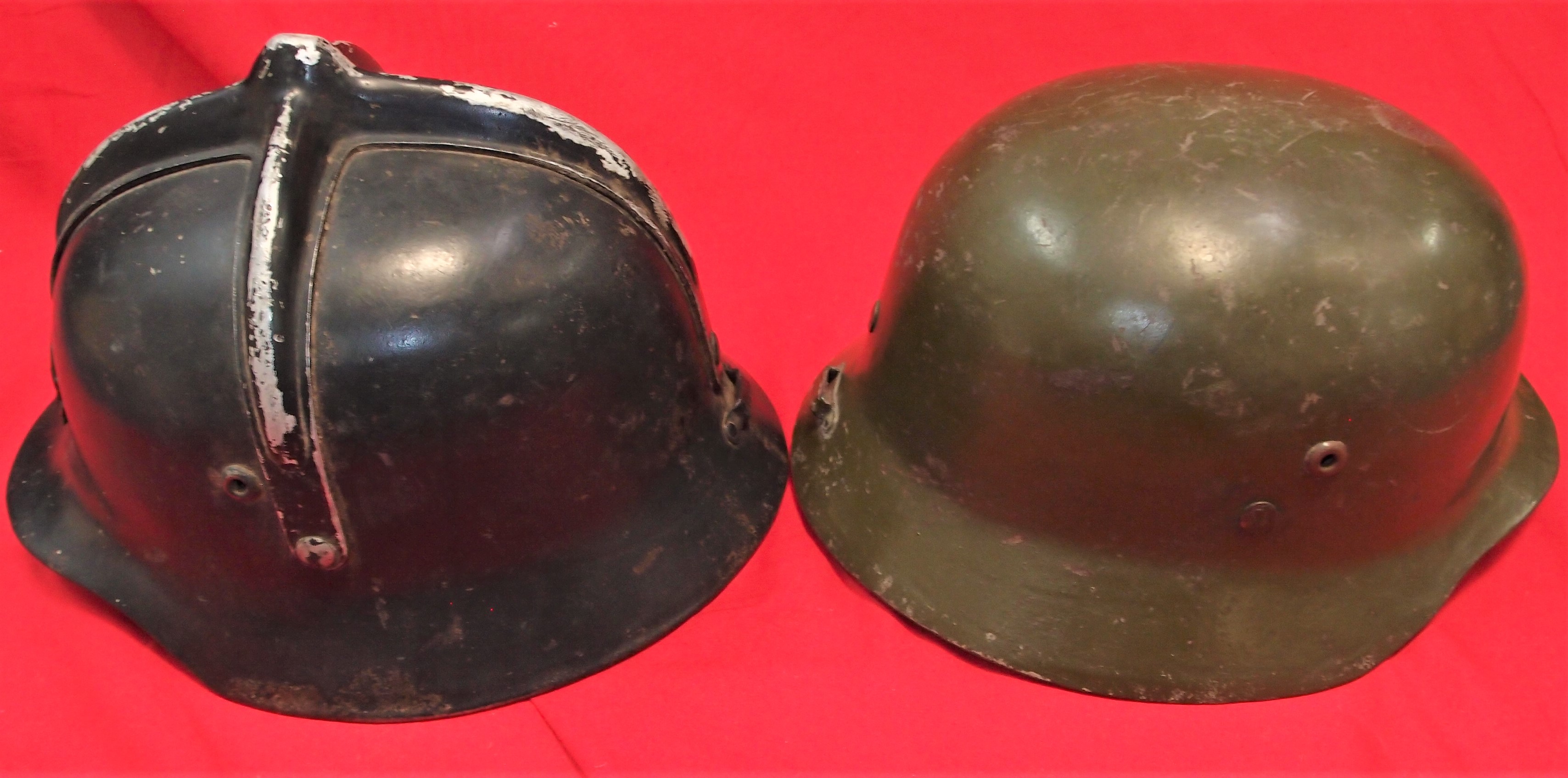 WW2 Model 1938 Hungarian military & civilian auxiliary steel helmets (2) lot 1 - Image 3 of 9