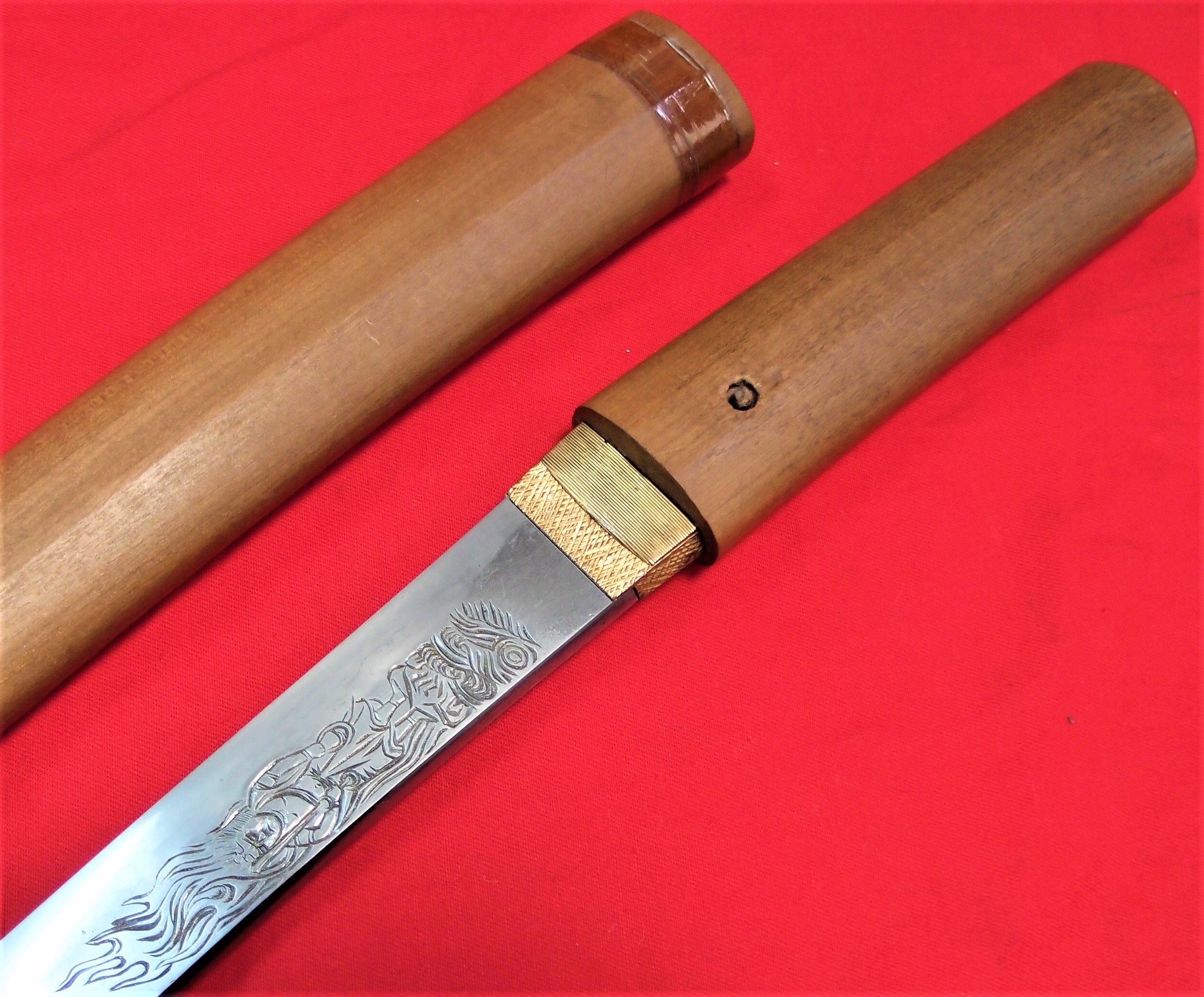 C. 13th Century Koto Period Japanese Long Tanto by Hikoshiro Sadamune in shirasaya wooden mounts - Image 6 of 11