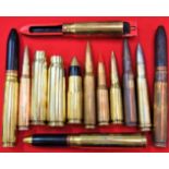 Mixed lot of inert brass ammunition of various calibres (13)