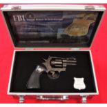 Cased replica Python .357 Magnum pistol revolver & certificate