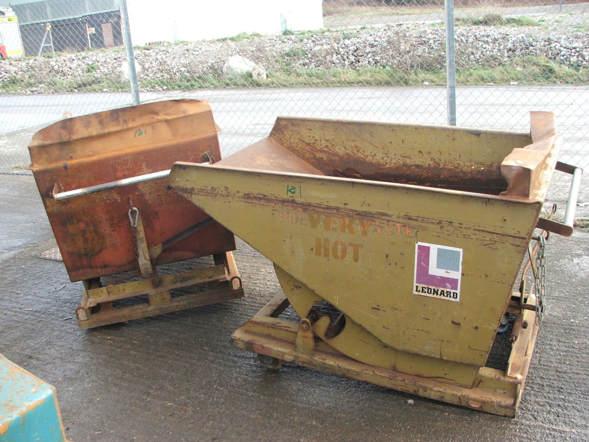 2 X FORKLIFT TIPPING SKIPS REQUIRE SMALL REPAIR - Image 2 of 2