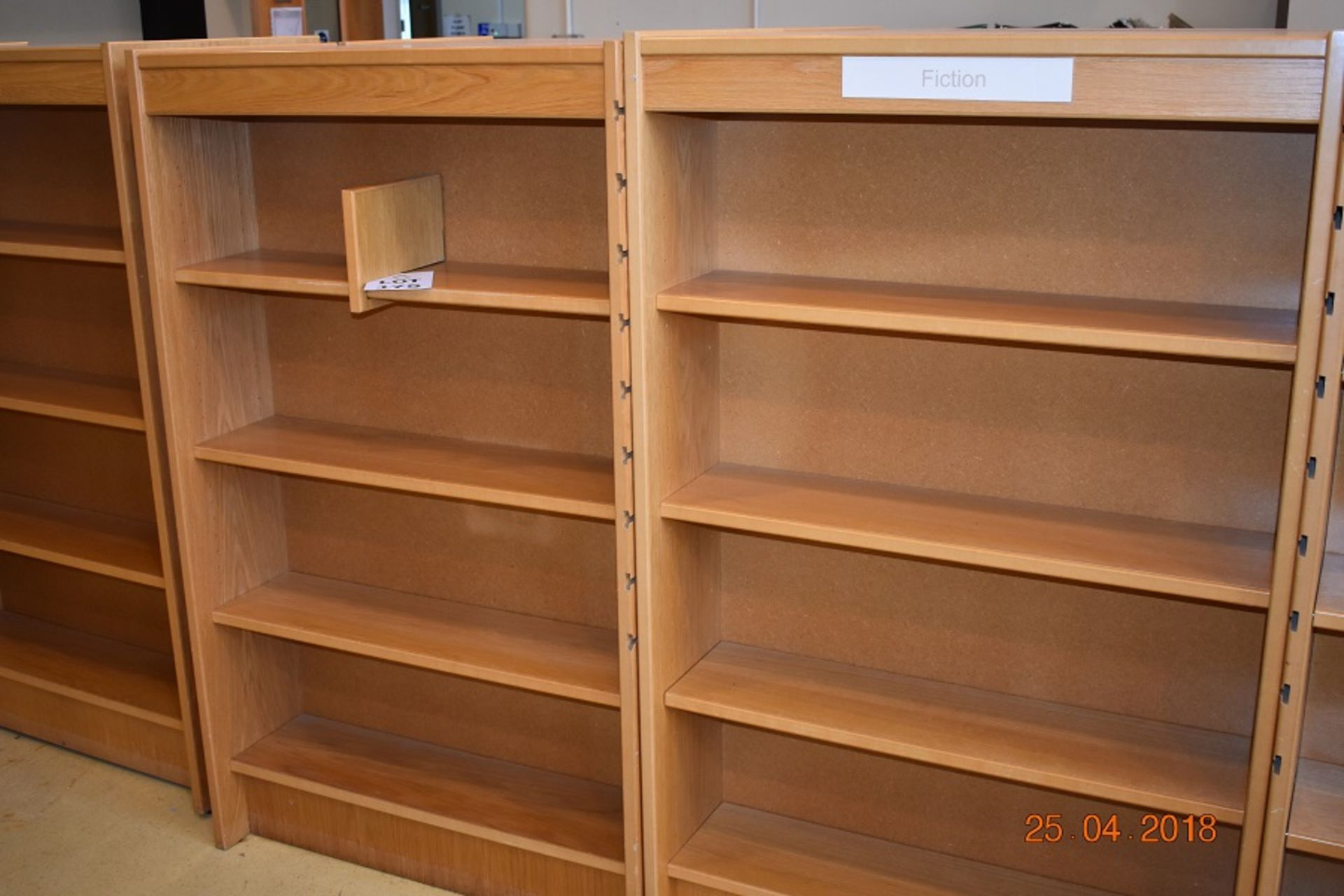 3 X LIGHT OAKDOUBLE SIDED LIBRARY BOOK SHELVES 920 X 530 X 1510