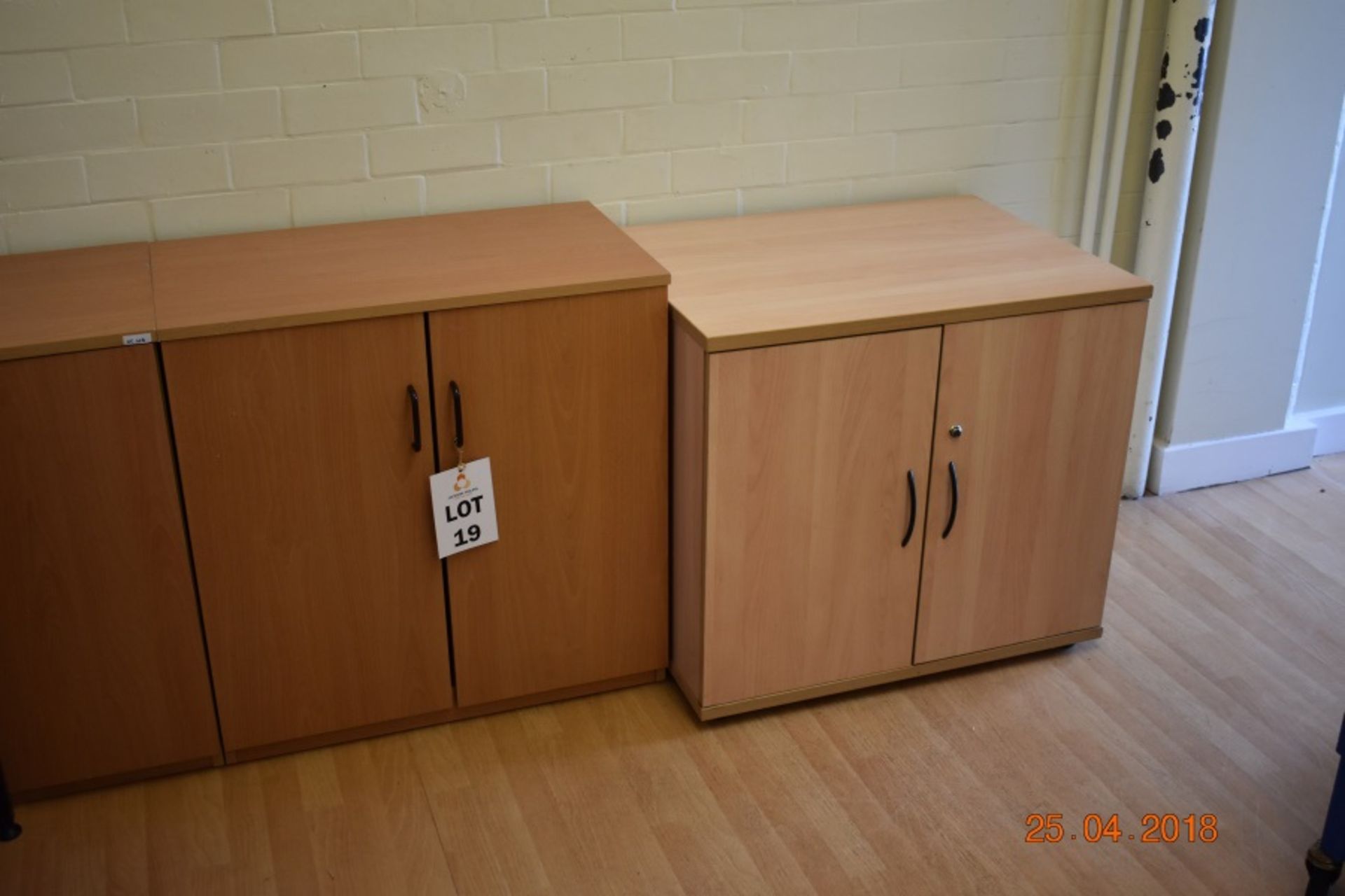 1 X METAL FILE CUPBOARD 930 X 460 X 1850 1 X STAFF LOCKER 300 X 460 X 1800 & 1 X WOODEN CUPBOARD 950 - Image 2 of 2