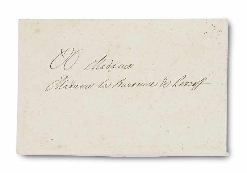 Sammlung Schädiger - - Napoleon II. Eigenhändige Briefadresse auf einem Kuvert mit Lacksiegel. Wien,