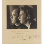 Kubelik, Jan u. Rafael. Original Portrait-Photographie mit eigenhändigen Unterschriften beider