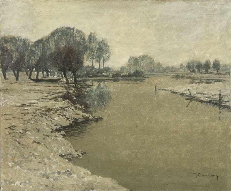 Clarenbach, Max. (1880 Neuss - 1952 Wittlaer). Niederrheinische Winterlandschaft. Öl auf Leinwand.