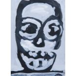 Dahn, Walter. (1954 St. Tönis/Krefeld - lebt in Köln). o.T. (Totenkopf). (19)86. Gouache auf Papier.