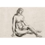Derain, André. (1880 Chatou - 1954 Garches). Sitzender weiblicher Akt. Radierung auf Arches. 13 x