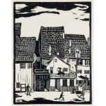 Schülerfestgabe in Originalgraphik zum Jubiläum der Oberreal-Schue Reutlingen 1926. Mit 15 Or.-