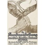 Plakate - - Gasch, Walther. Ausstellungsplakat der Fünfte Kunstausstellung - Deutscher-Künstler-