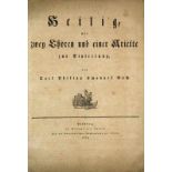 Musik - - Bach, Carl Philipp Emanuel. Heilig, mit zwey Chören und einer Ariette zur Einleitung.