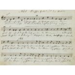 Musik - - Die Himmel rühmen (hs. DTitel). Deutsche Notenhandschrift auf Papier. Um 1799. Quer-Kl.-