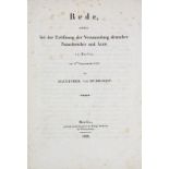 Humboldt, Alexander von. Rede, gehalten bei der Eröffnung der Versammlung deutscher Naturforscher