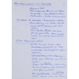 Honecker, Erich. Eigenhändige Stichwortsammlung. Um 1992. 4 Bl. (Einzelblattmaße ca. 29,5 x 21