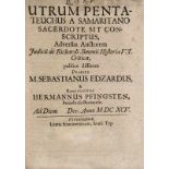 Edzardi, Sebastian, Pfingsten, Hermann. Utrum Pentateuchus a Samaritano Sacerdote sit Conscriptus (