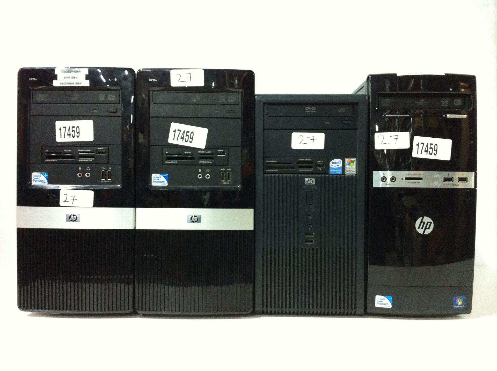 4 x HP Desktop PC's. See description for specifications