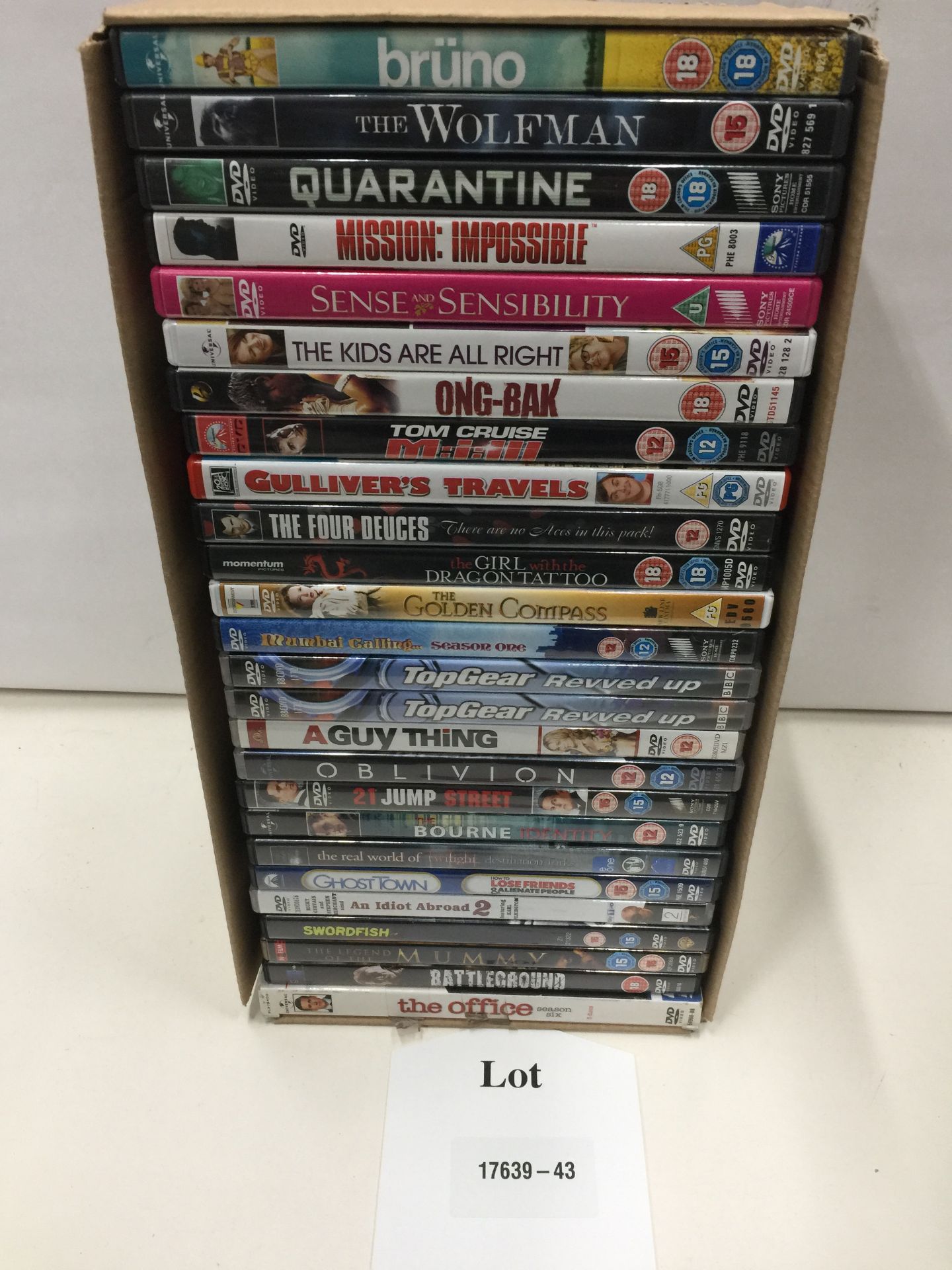 100 x Various DVD - USED - Passed Grade - Please see images for items