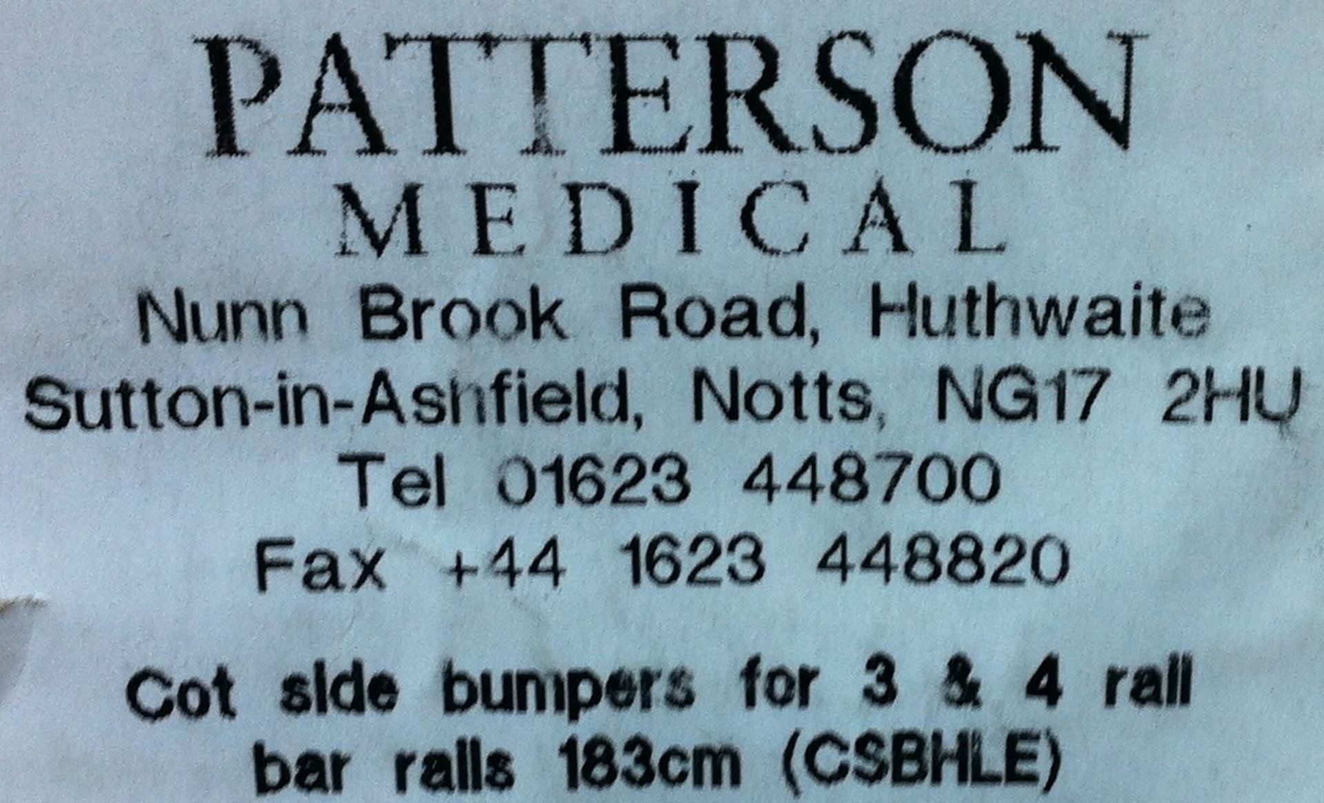 Patterson Medical Cot Side Bumpers for 3 & 4 Rail - NEW IN BOX - Image 2 of 2