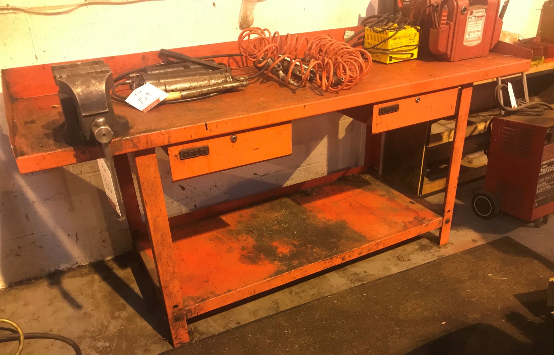 2m Clarke Metal Workshop Bench w/ 2 x Drawers & Paramo No 6 Vice