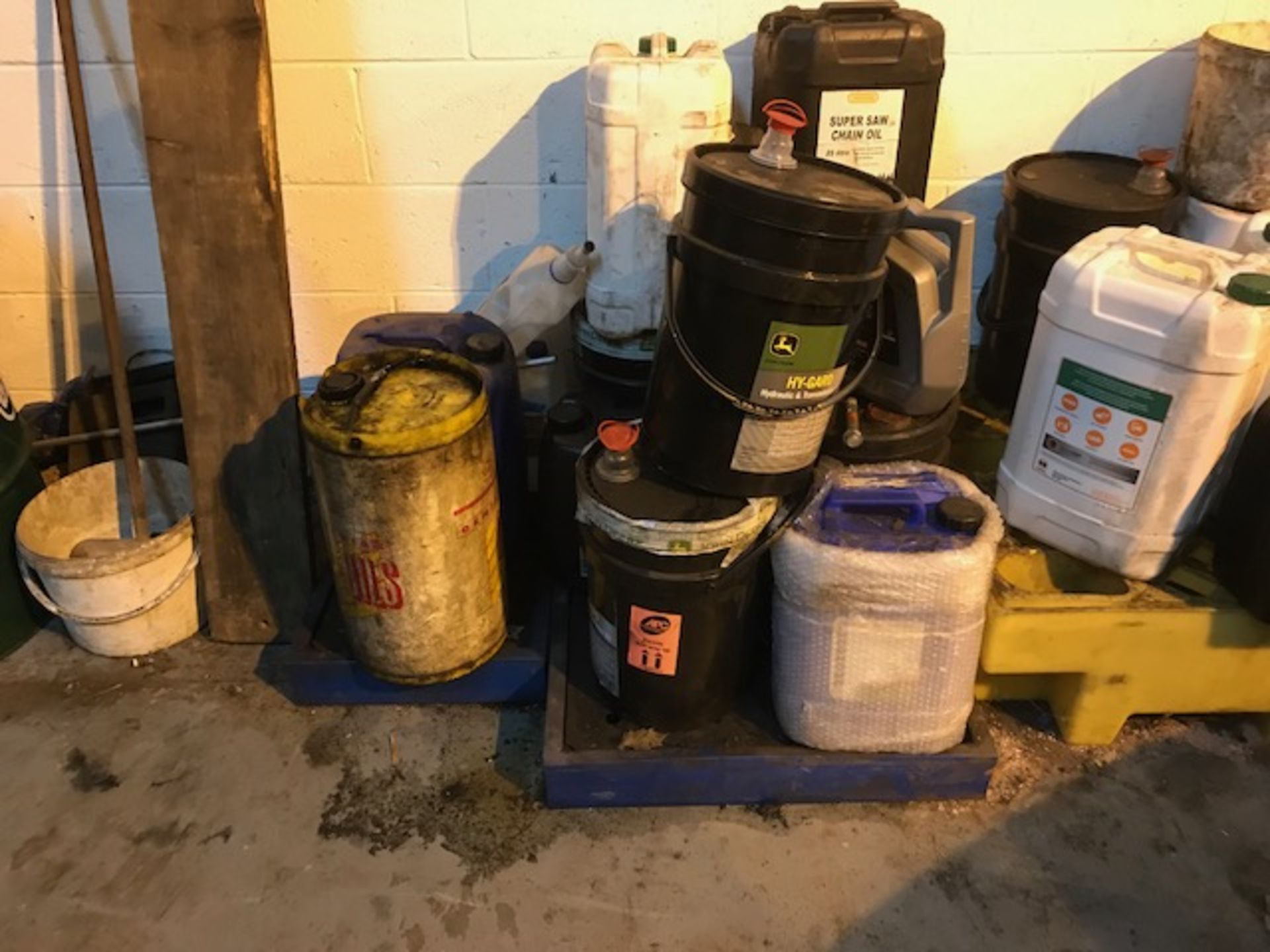 Quantity of Lubricant Drums w/ Pumps & Spill Tray - Image 2 of 7