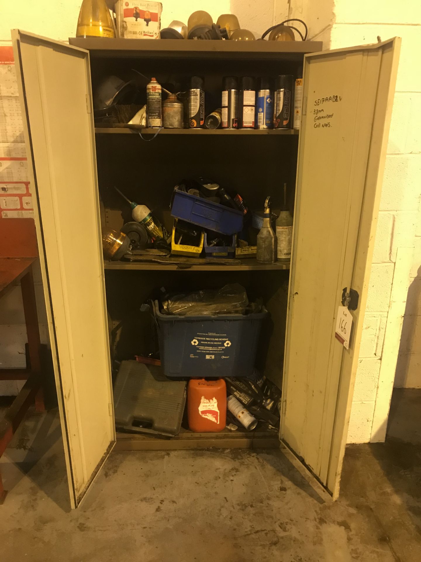 Double Door Metal Cabinet w/ Spares & Parts - Image 2 of 5