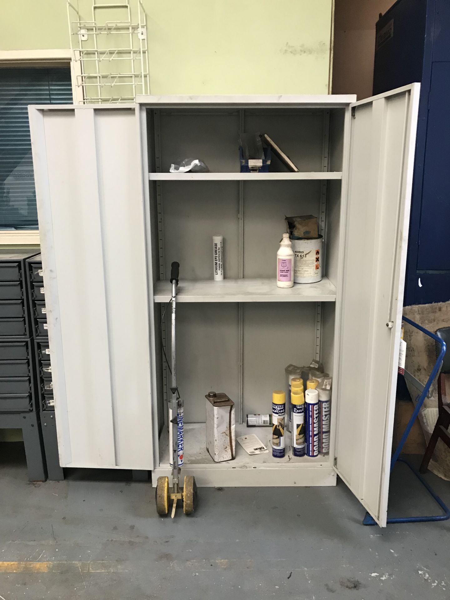 2 x Metal Cabinets & Contents