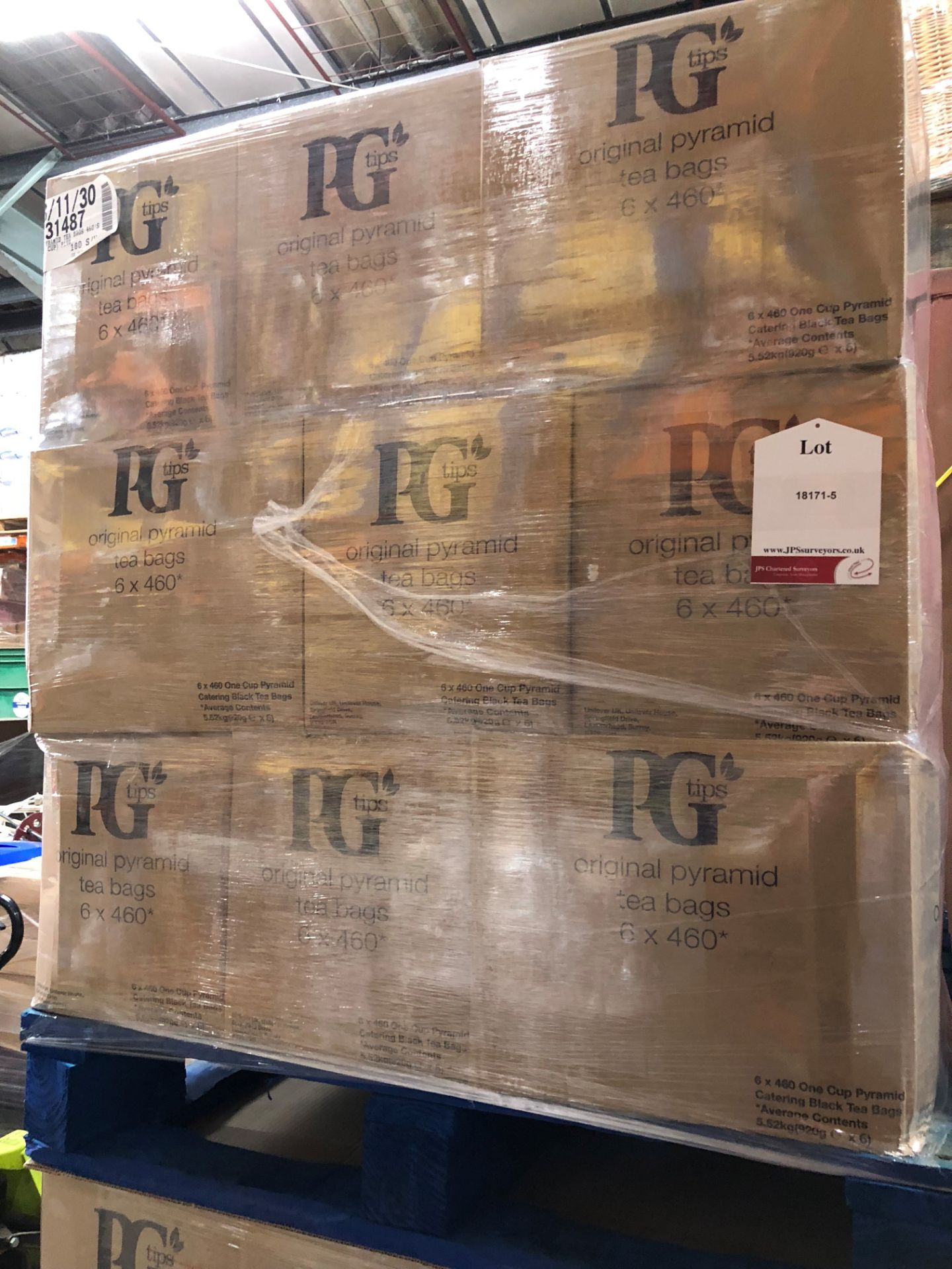 Pallet of PG Tips Tea Bags Approx 82,000 Tea Bags