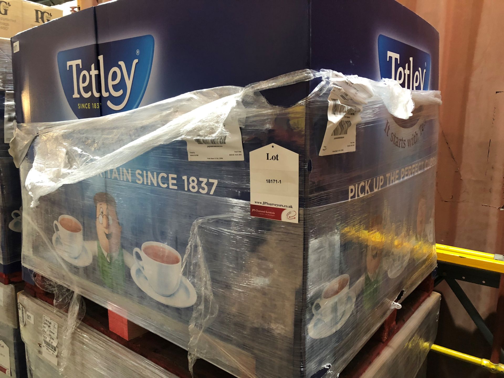 Pallet of Tetley Tea Bags Approx 64,000 Tea Bags