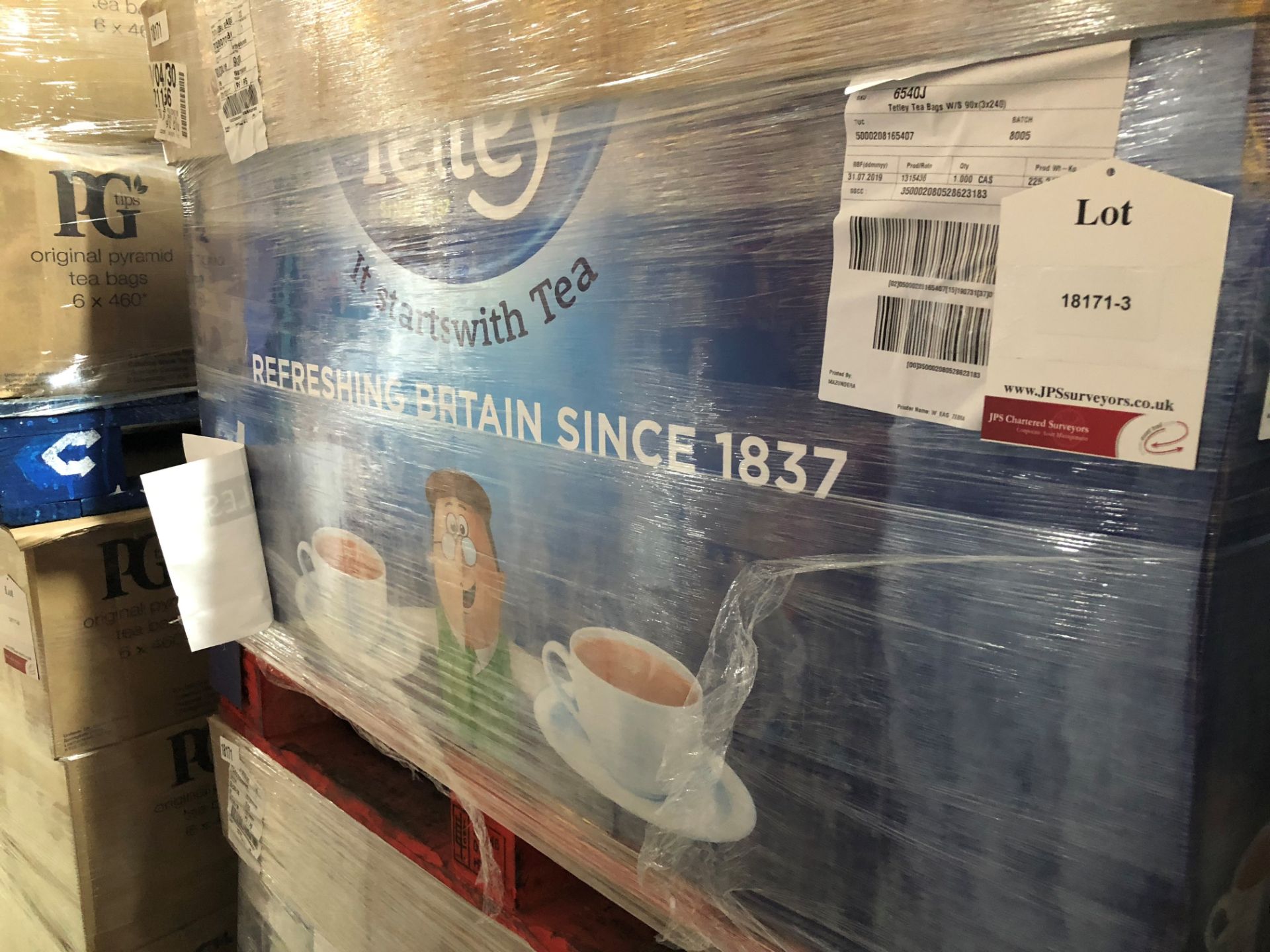 Pallet of Tetley Tea Bags Approx 64,000 Tea Bags