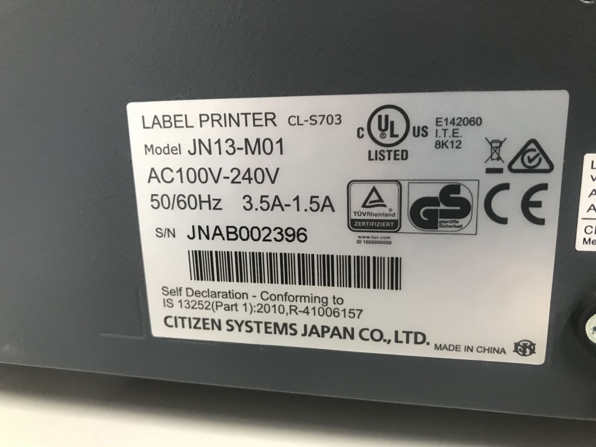 2 x Citizen Label Printers - Image 3 of 4