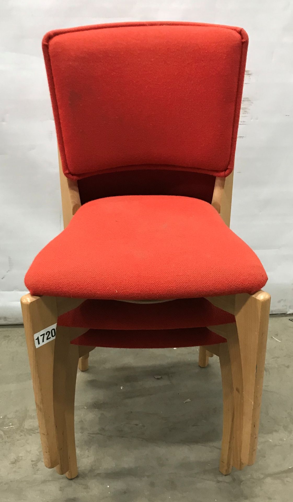 4x Red Cloth Office Chairs