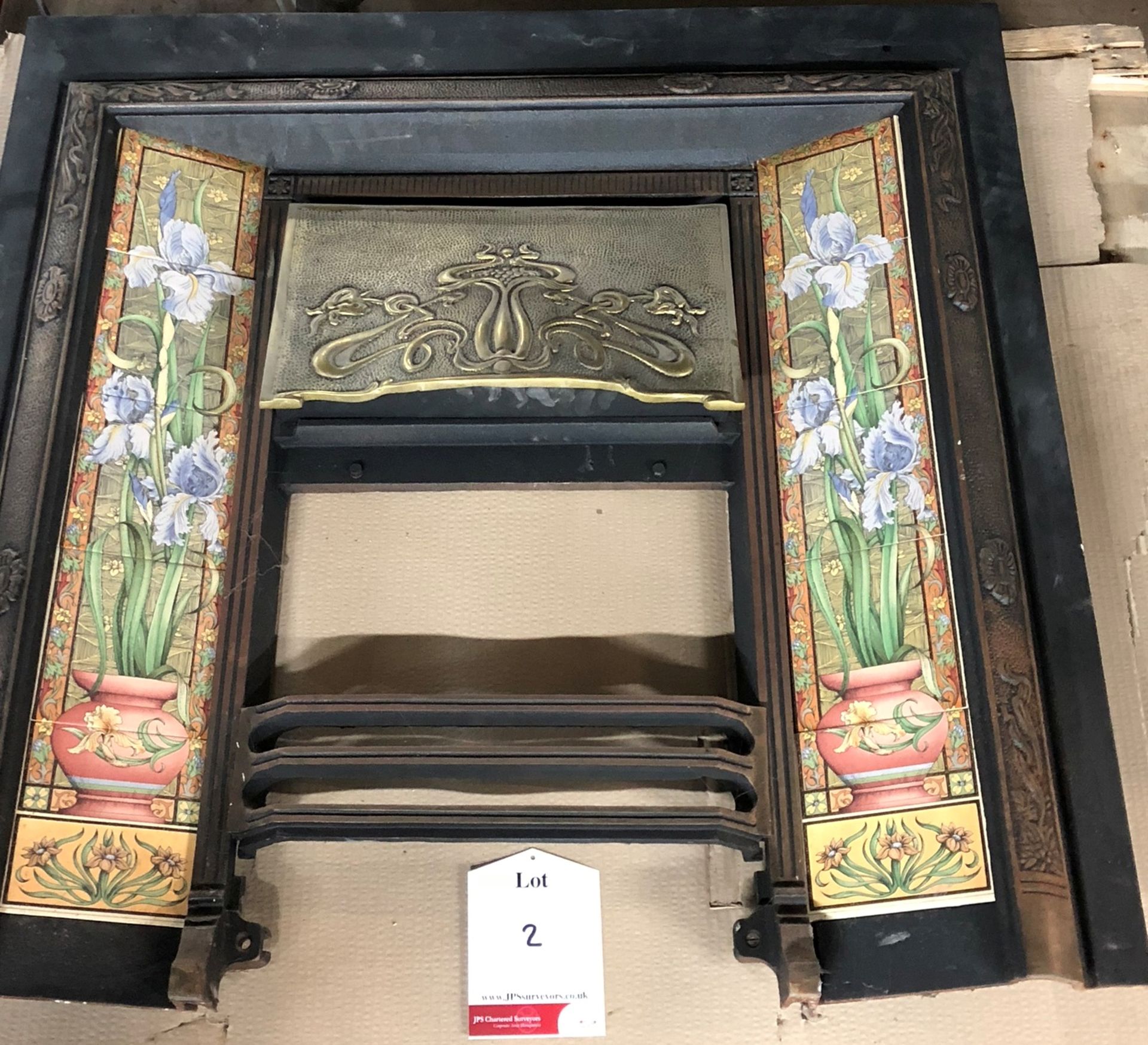 Cast Iron Decorative Fireplace with Heater and Safety Screen