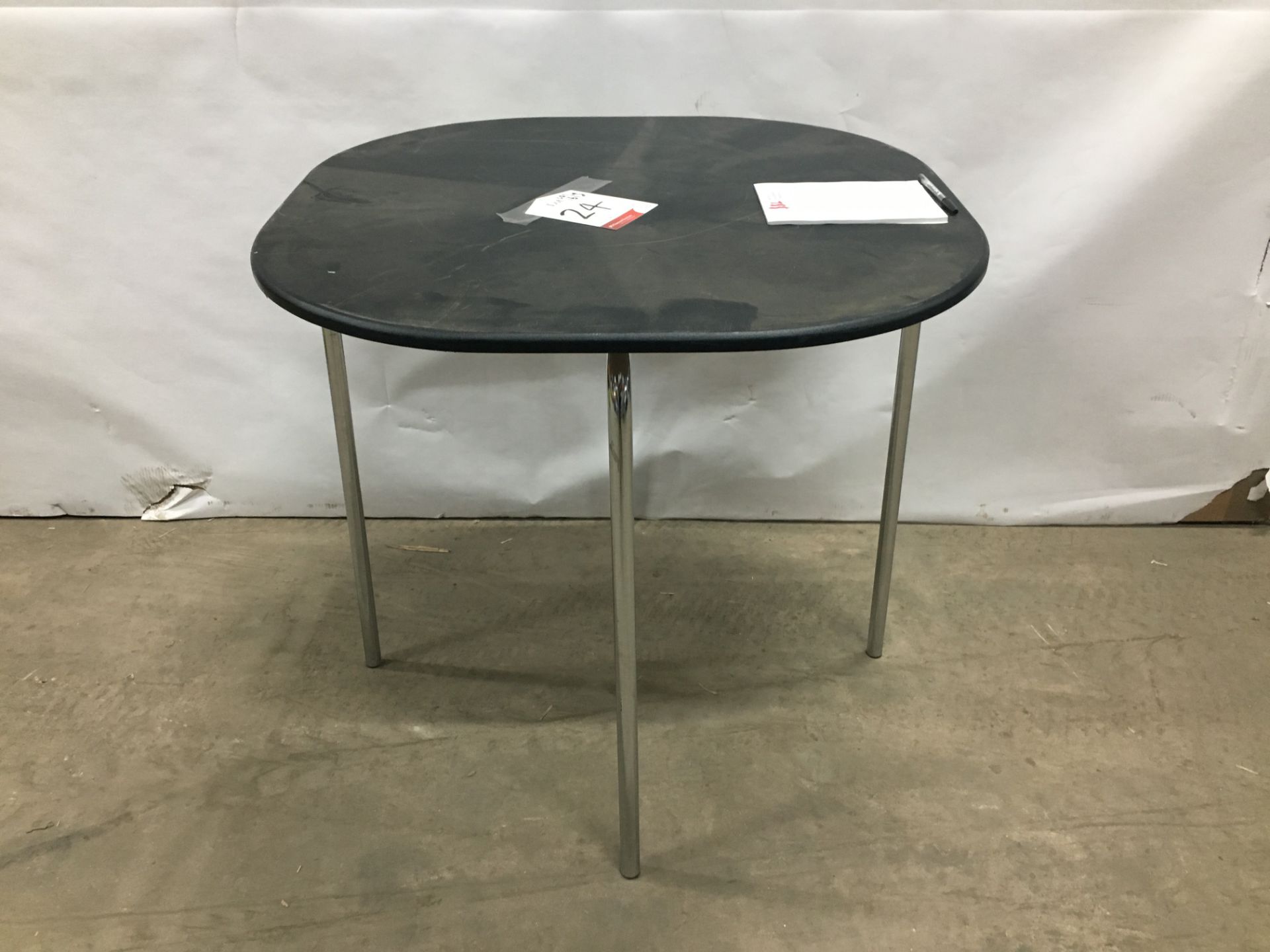 Small Dining Table with metal legs and 4 x matching chairs