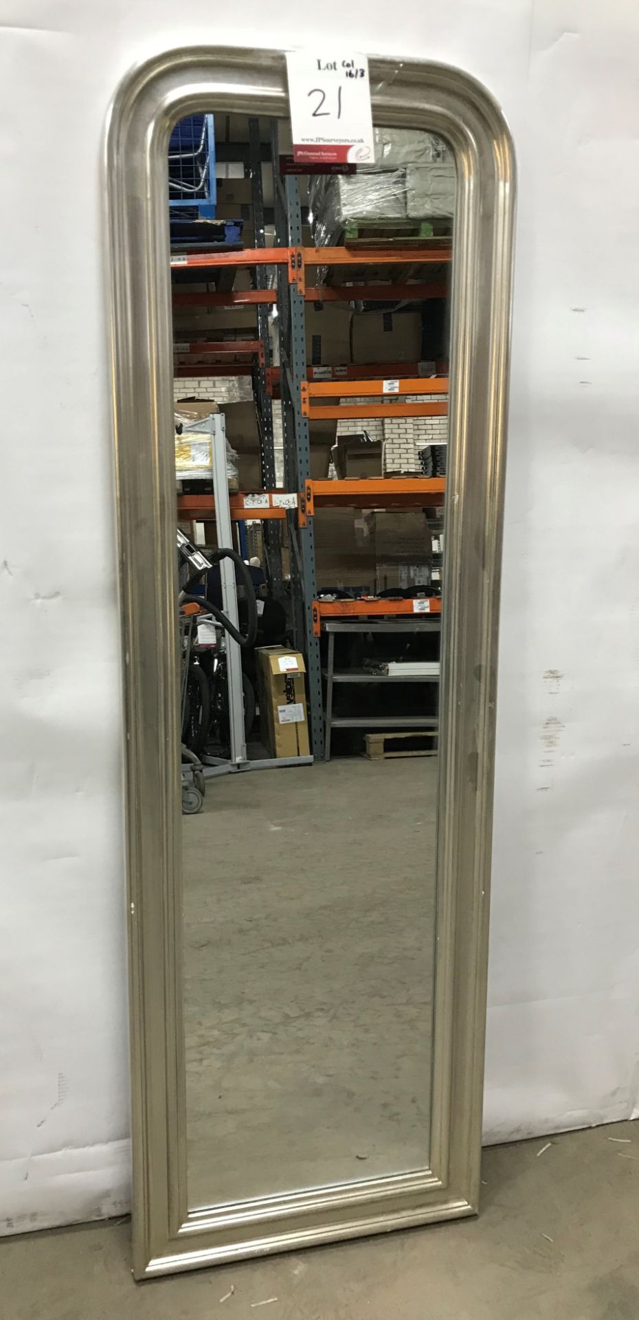 Silver framed Mirror with stand