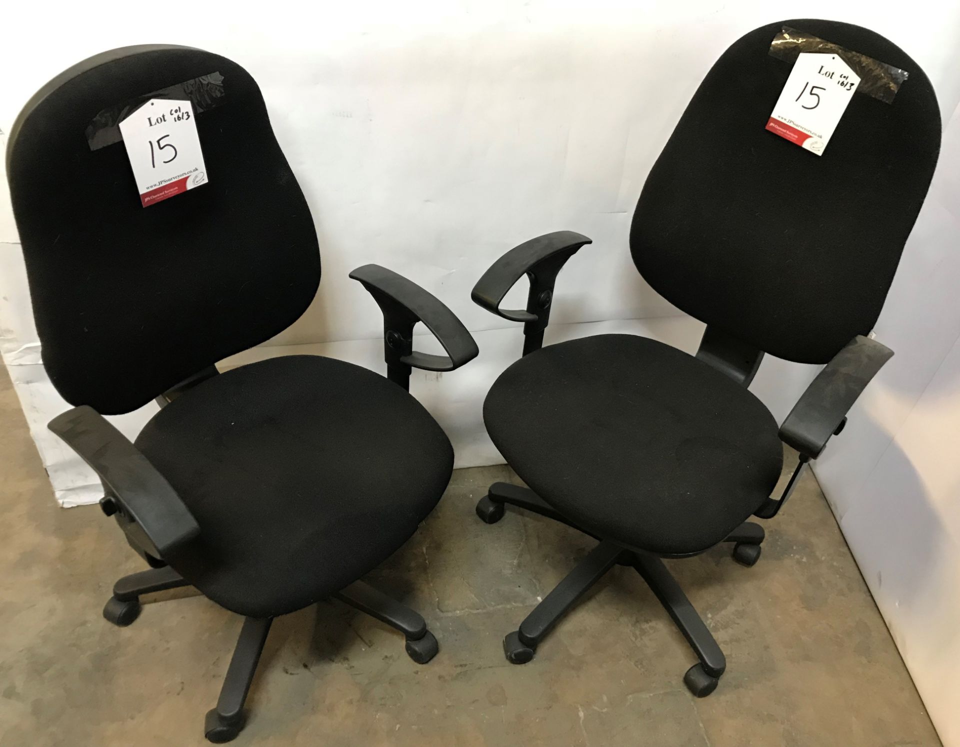 2 x Adjustable fabric office chairs - Image 2 of 2