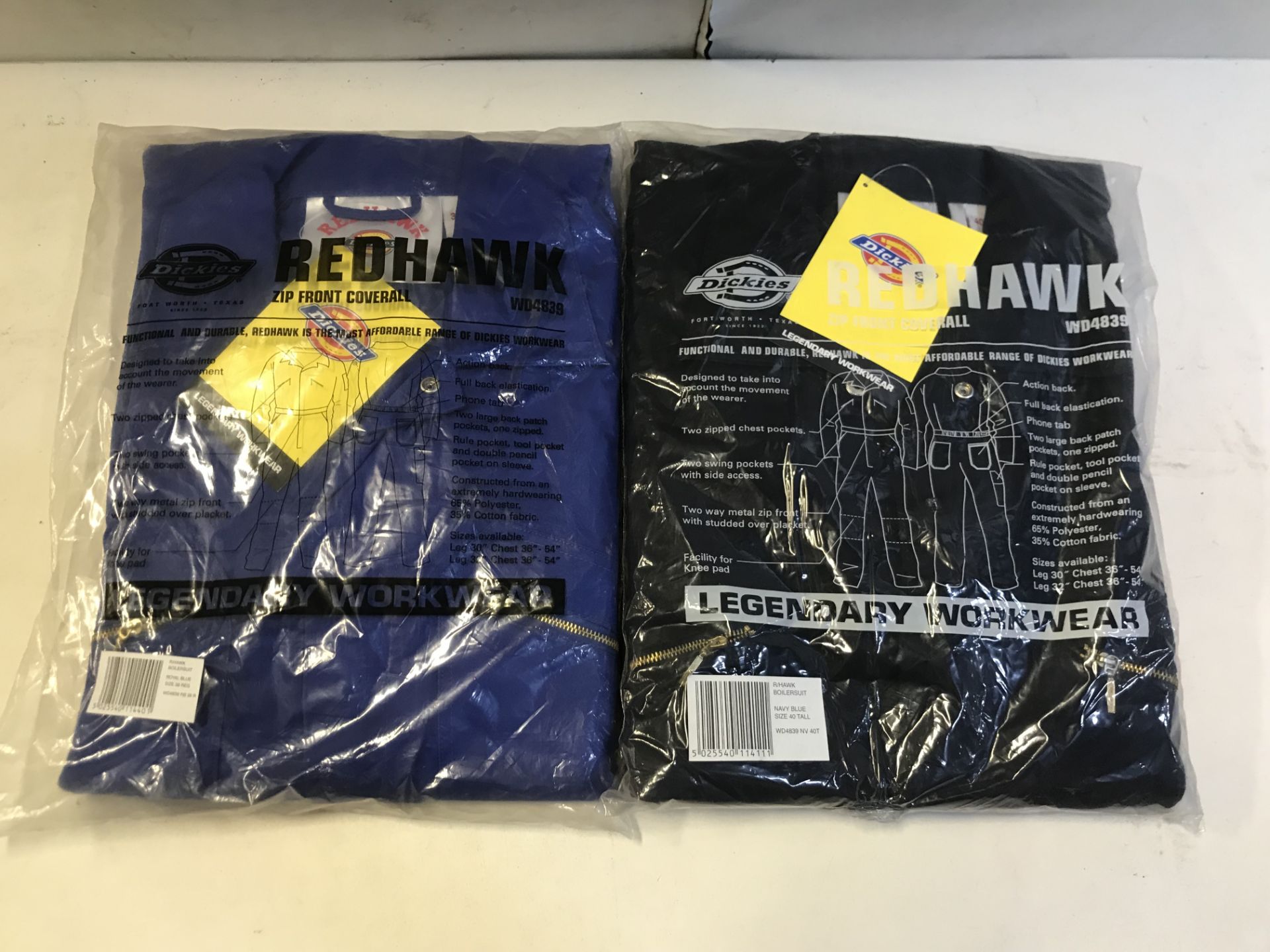 45 x Dickies Redhawk Boiler suits/Coveralls - Navy & Royal Blue - Various Sizes