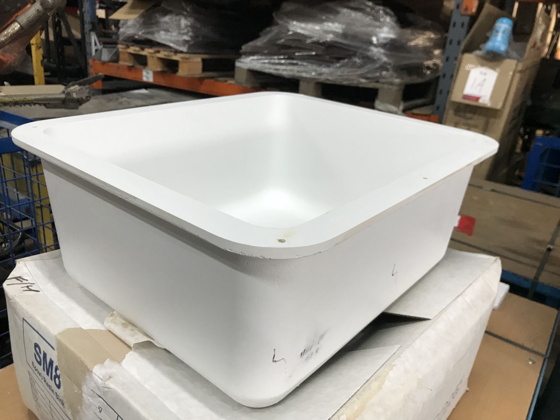 4 x Underslung SM8 Epoxy Resin Sink in White