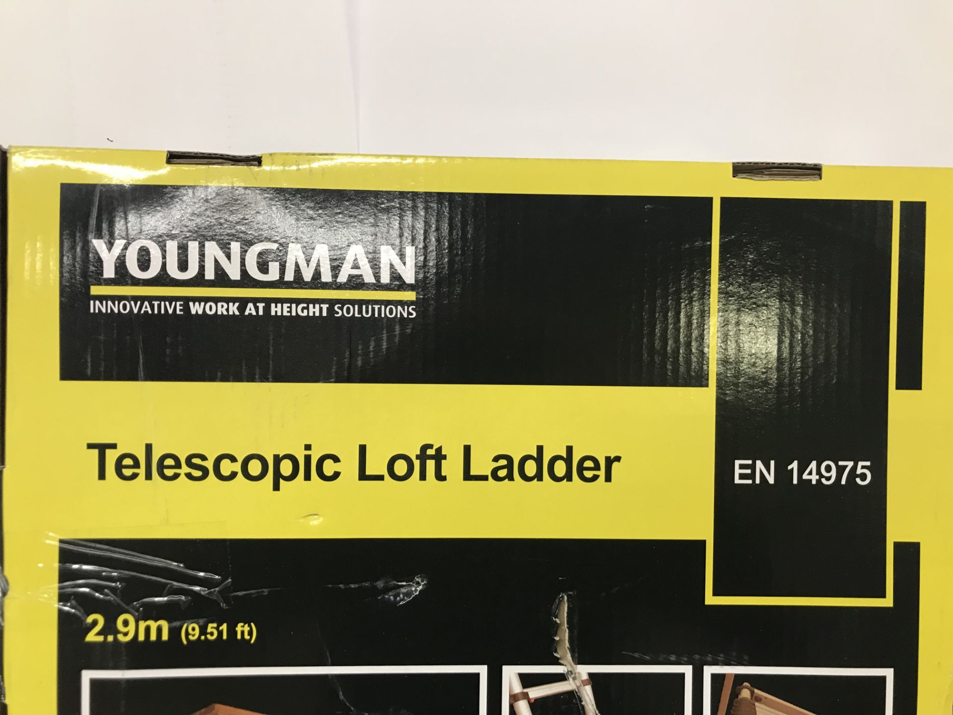 Youngman 2.9m Telescopic Loft Ladder w/ Silverlinec Step Platform - Image 2 of 3