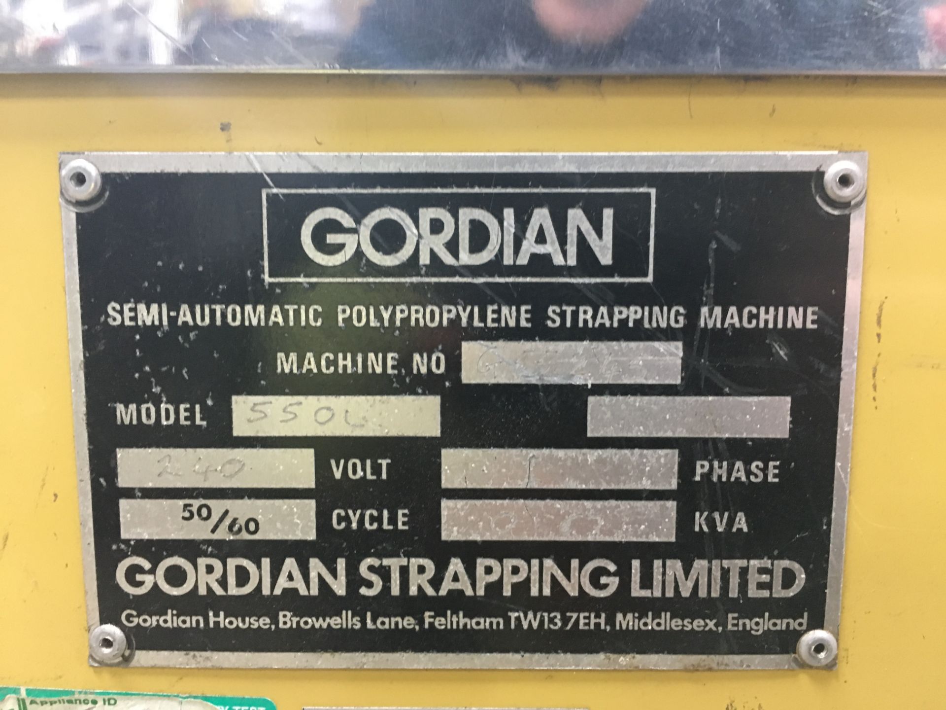 Gordian Strapping Limited 55-OL semi automatic banding machine - FOR SPARES AND REPAIRS ONLY - Image 3 of 5