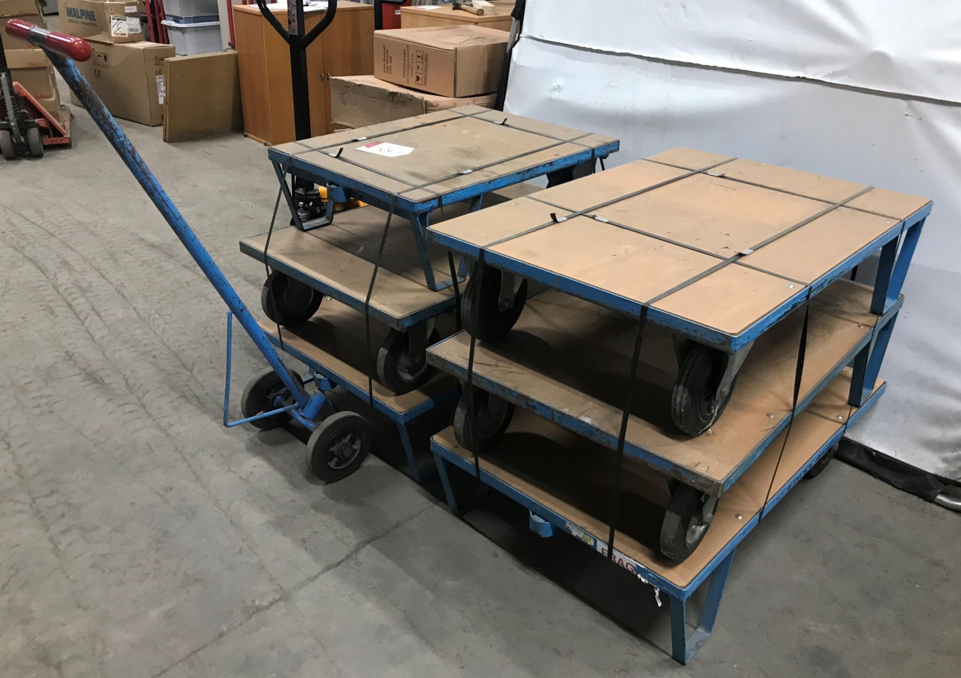 6 x Mobile Pull-Along Trolley's includes 1 Handle - Image 3 of 3