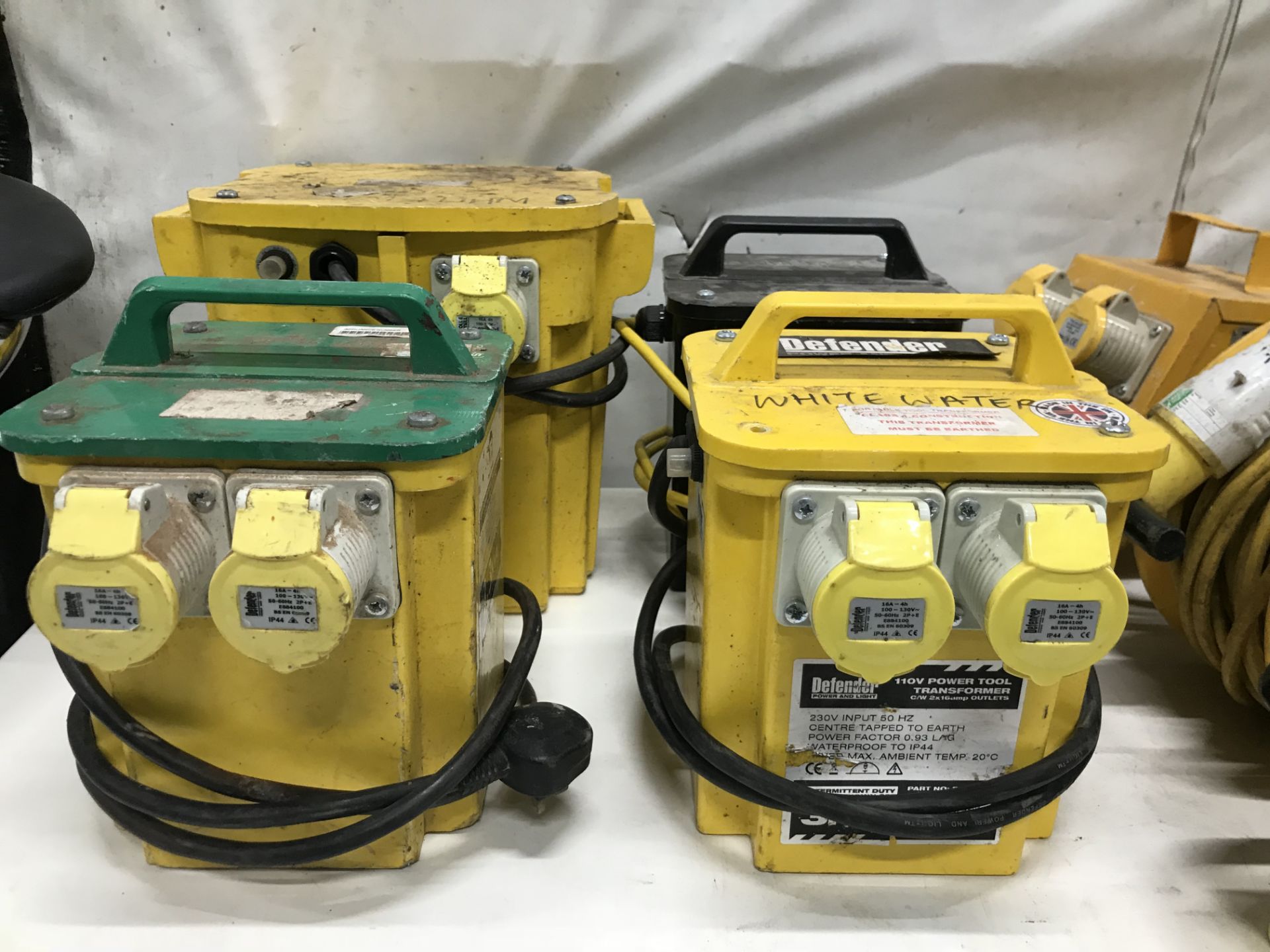 4 x Portable Transformer Units w/ 6 x Various Extension Leads - Image 4 of 5