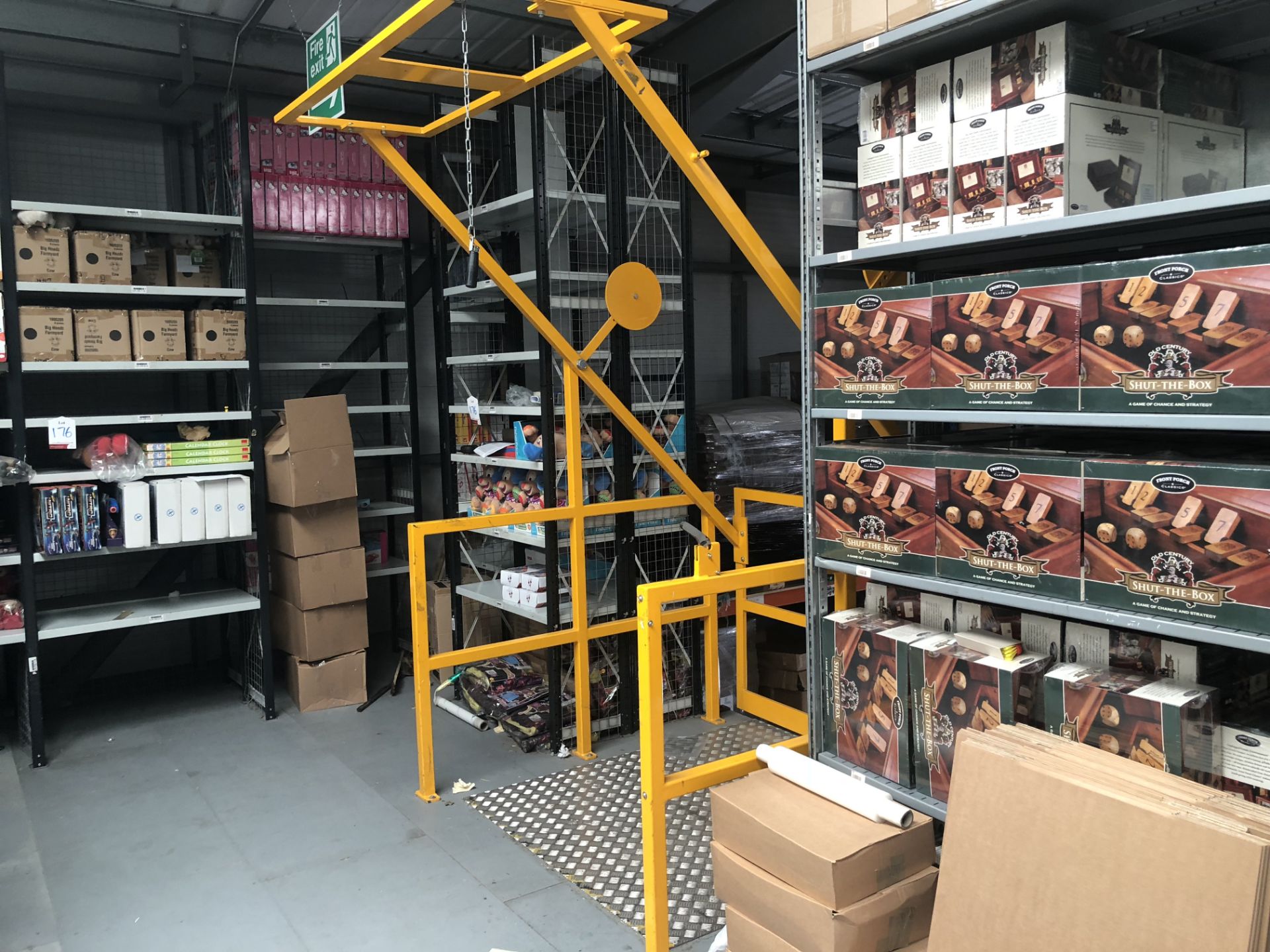 Mezzanine floor 19.7 x 19.4 m incl. 2 x pedestrian staircases, 2 x pallet safety cages, see more… - Image 3 of 7