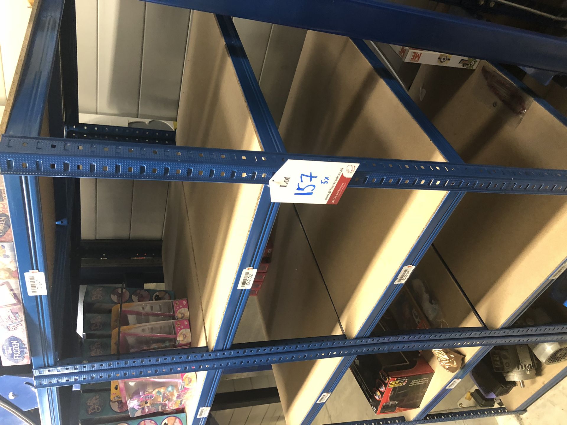 5 x 5 tier metal adjustable rack with chipboard shelves
