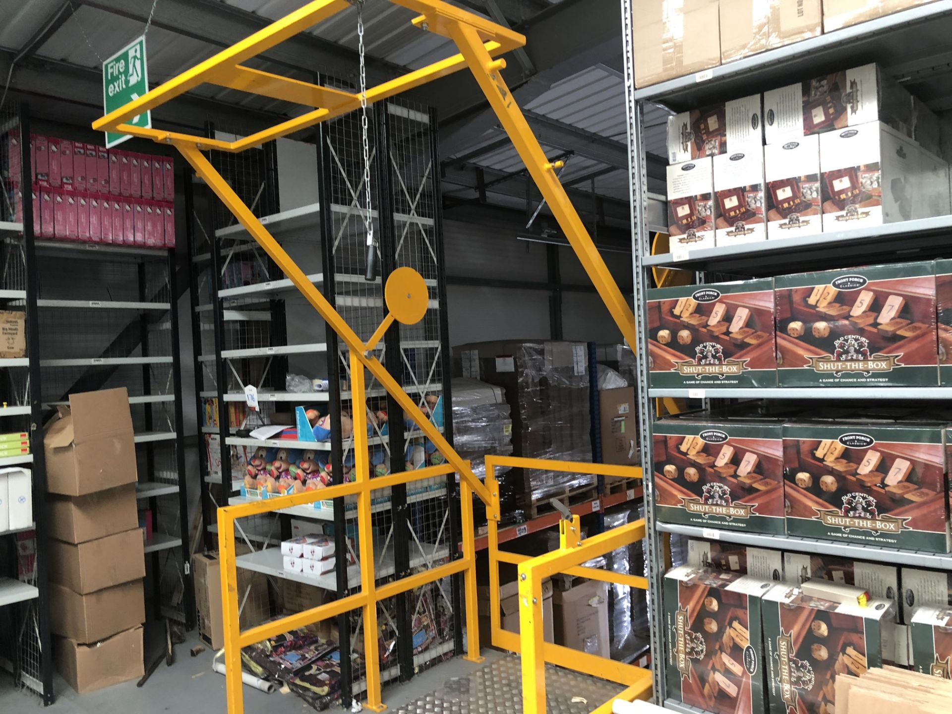 Mezzanine floor 19.7 x 19.4 m incl. 2 x pedestrian staircases, 2 x pallet safety cages, see more… - Image 4 of 7